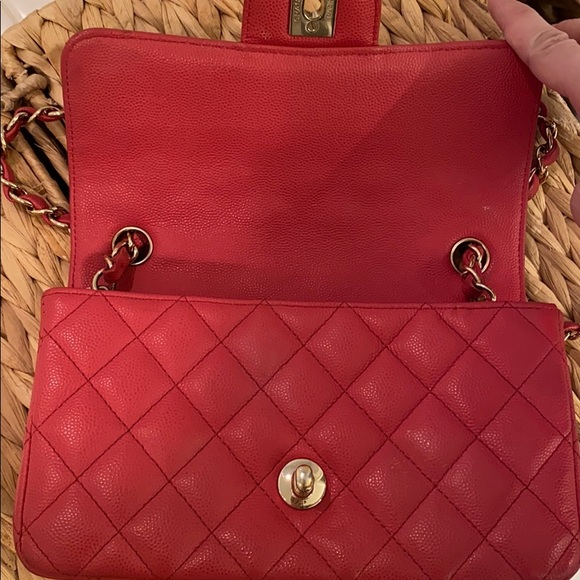 Authentic Chanel rectangle mini in dark pink - Picture 7 of 8